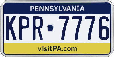PA license plate KPR7776