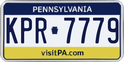 PA license plate KPR7779