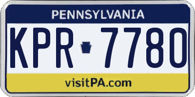 PA license plate KPR7780