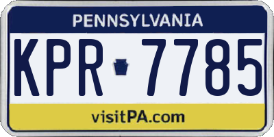 PA license plate KPR7785