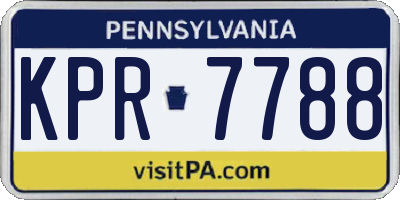 PA license plate KPR7788