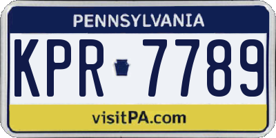 PA license plate KPR7789