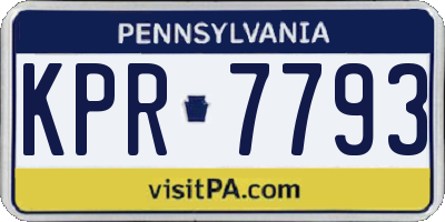 PA license plate KPR7793
