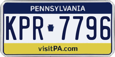 PA license plate KPR7796