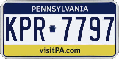 PA license plate KPR7797