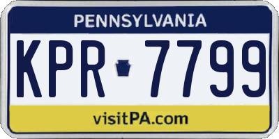 PA license plate KPR7799
