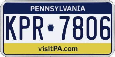 PA license plate KPR7806