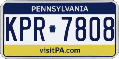 PA license plate KPR7808
