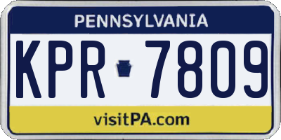PA license plate KPR7809