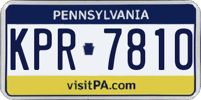 PA license plate KPR7810