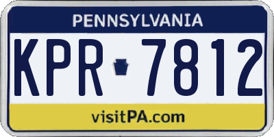 PA license plate KPR7812