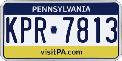 PA license plate KPR7813