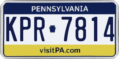 PA license plate KPR7814