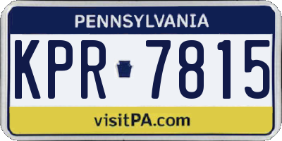PA license plate KPR7815