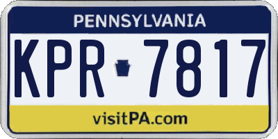 PA license plate KPR7817