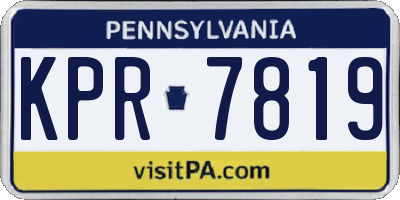 PA license plate KPR7819