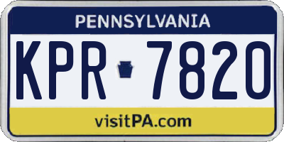 PA license plate KPR7820
