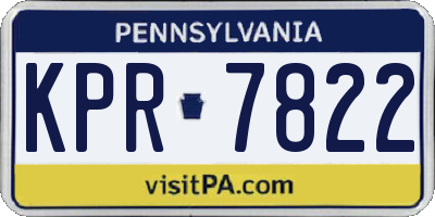 PA license plate KPR7822