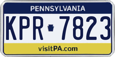 PA license plate KPR7823