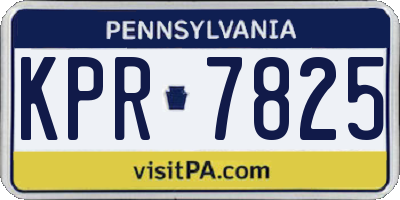 PA license plate KPR7825