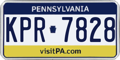 PA license plate KPR7828