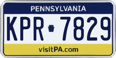 PA license plate KPR7829