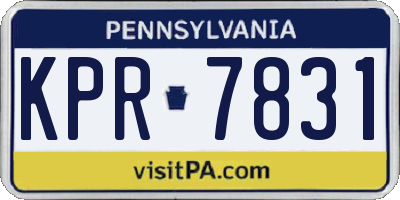 PA license plate KPR7831