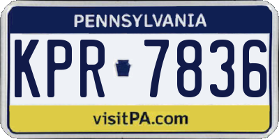 PA license plate KPR7836