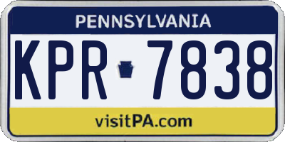 PA license plate KPR7838