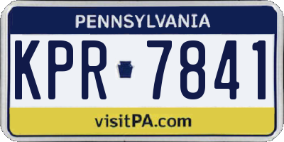 PA license plate KPR7841