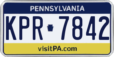 PA license plate KPR7842