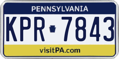 PA license plate KPR7843