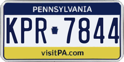 PA license plate KPR7844