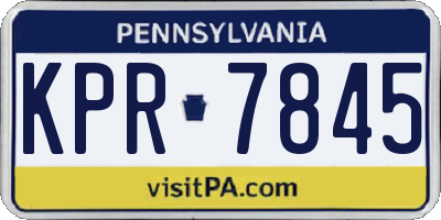 PA license plate KPR7845