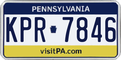 PA license plate KPR7846