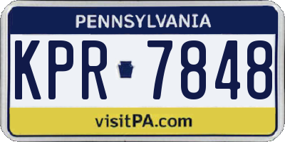 PA license plate KPR7848