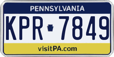 PA license plate KPR7849