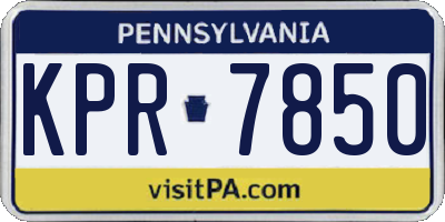 PA license plate KPR7850