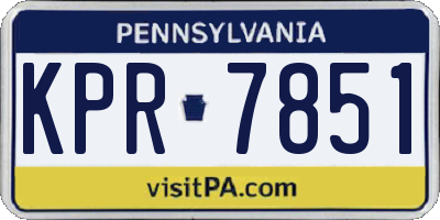 PA license plate KPR7851