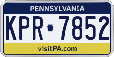 PA license plate KPR7852