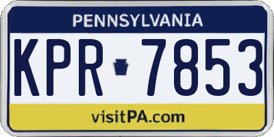 PA license plate KPR7853