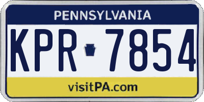 PA license plate KPR7854