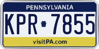 PA license plate KPR7855