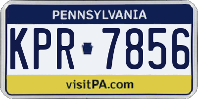 PA license plate KPR7856