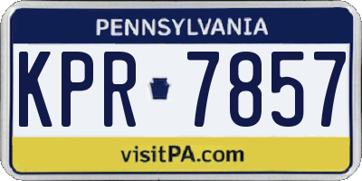 PA license plate KPR7857