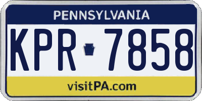 PA license plate KPR7858