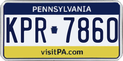 PA license plate KPR7860