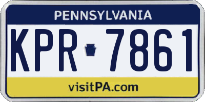 PA license plate KPR7861