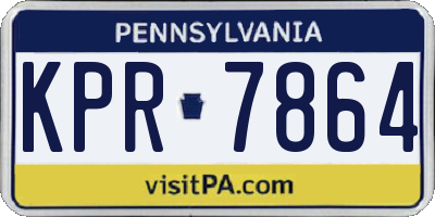 PA license plate KPR7864