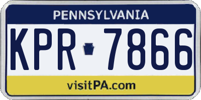 PA license plate KPR7866